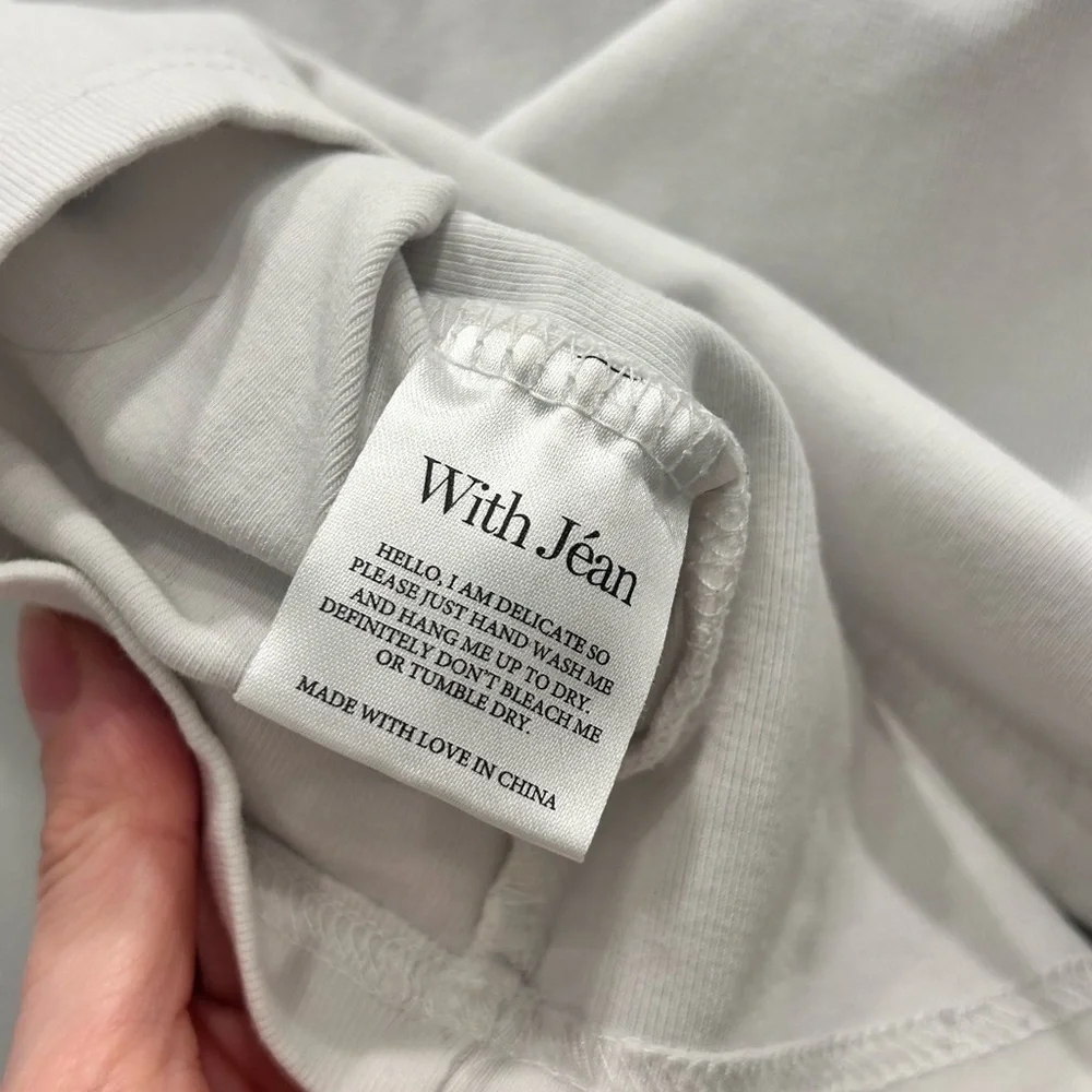 With Jean White Tee with Black Graphic Logo Baby tee - Picture 6 of 7